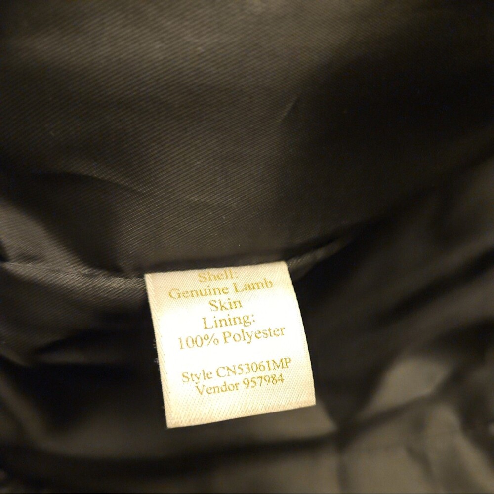 Caslon Quilted Black Lamb Leather Womens Vest, Size Petite Large - Picture 6 of 7